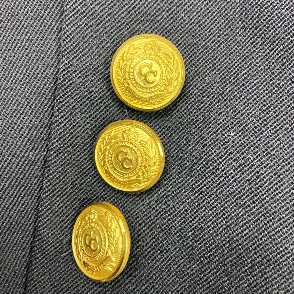 Vintage wool double breasted crown crest navy wool blazer Womens 6 USA made - Picture 4 of 7